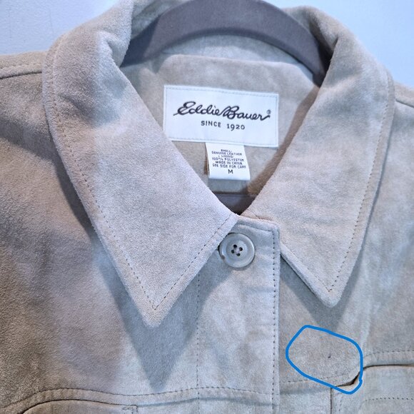 Eddie Bauer Light Tan Suede Button Up Barn Jacket Size M - Picture 5 of 9